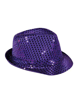 Sombrero con lentejuelas lila