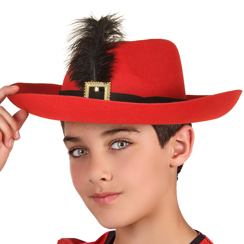 Sombrero Mosquetero Rojo Infantil