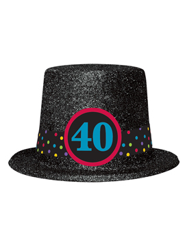 Sombrero de copa de 40 cumpleaños brillante