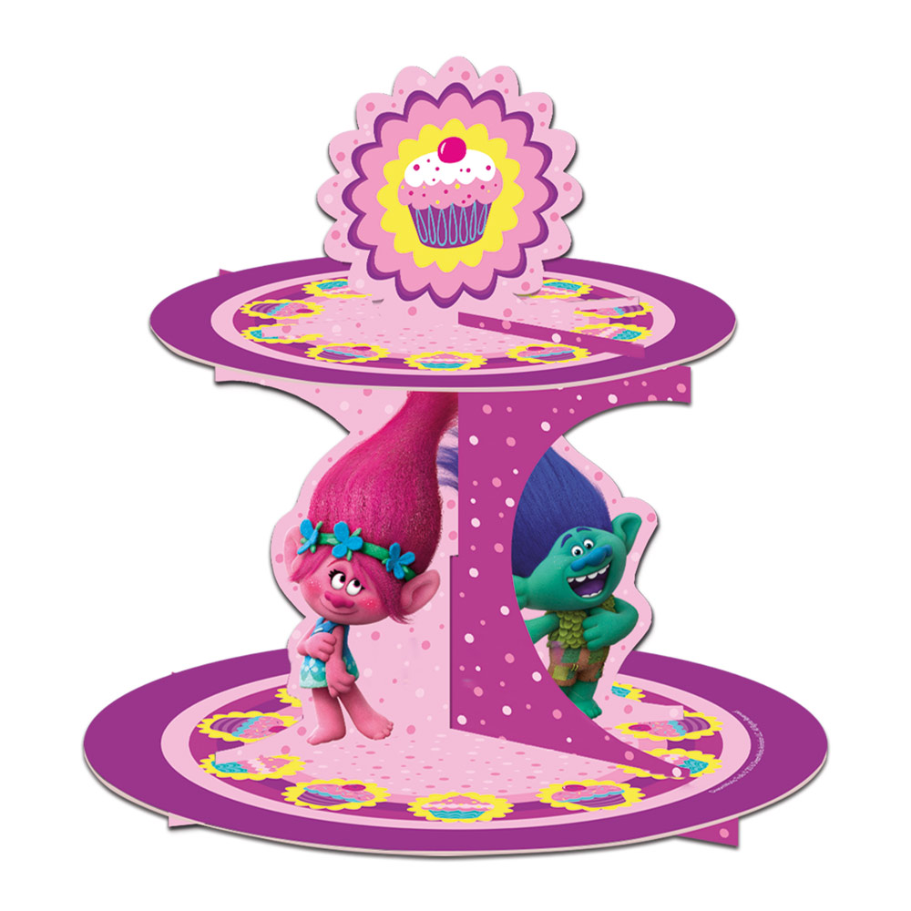Stand para cupcakes y dulces de Trolls de 30 cm de alto