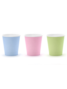 Mix de 6 vasos en colores pastel de 180 ml