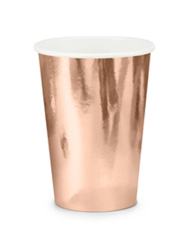 Set de 6 vasos en color rose gold de 220 ml