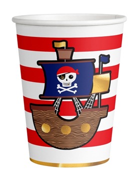 Vasos de papel Tesoro Pirata 250 ml.