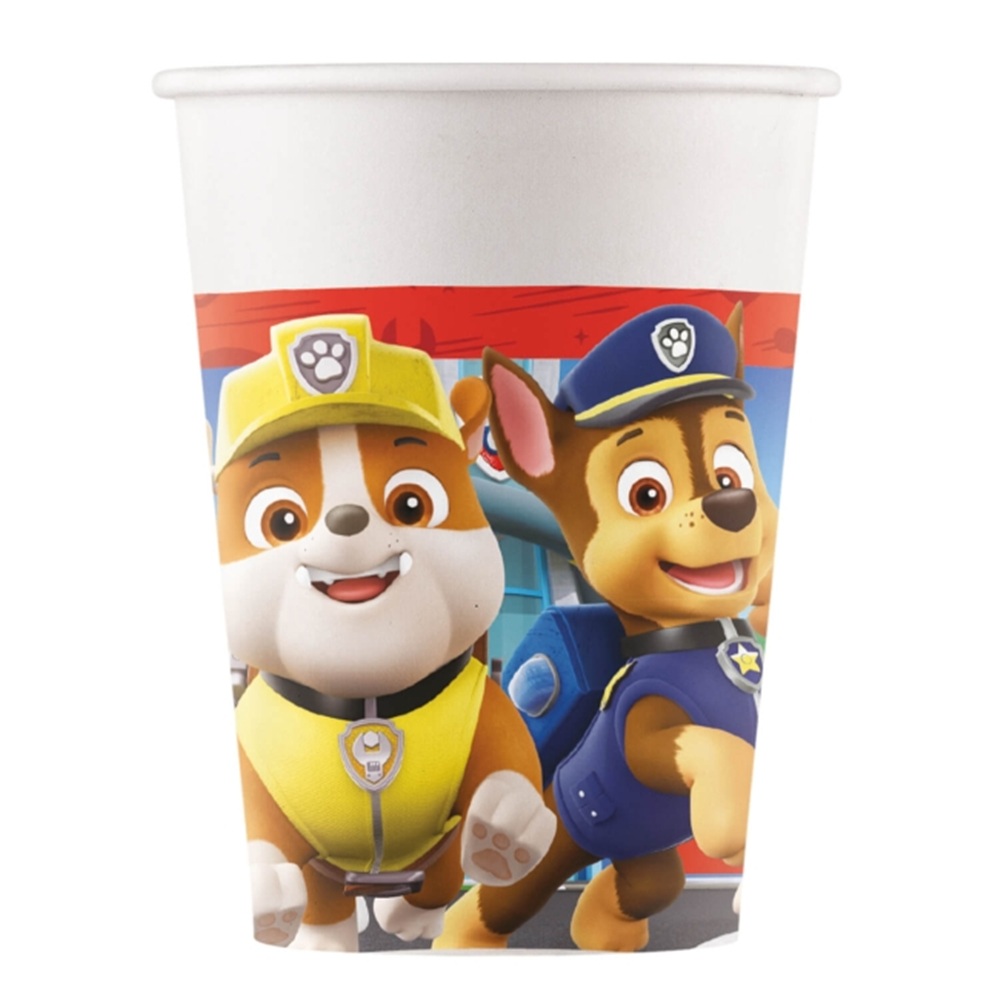 Juego de 8 Vasos de Papel Patrulla Canina
