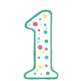 Vela de cumpleaños Nº 1 verde