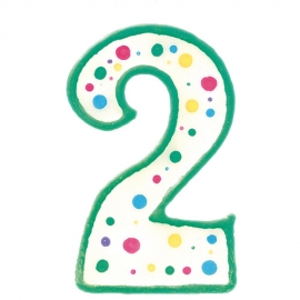 Vela de cumpleaños Nº 2 verde