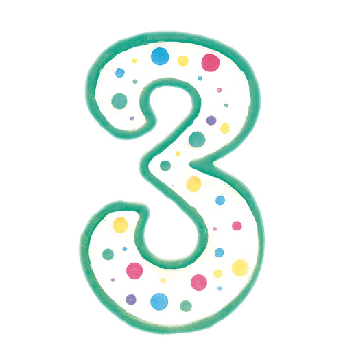 Vela de cumpleaños Nº 3 verde