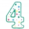Vela de cumpleaños Nº 4 verde