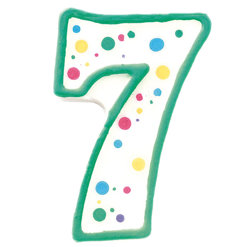 Vela de cumpleaños Nº 7 verde
