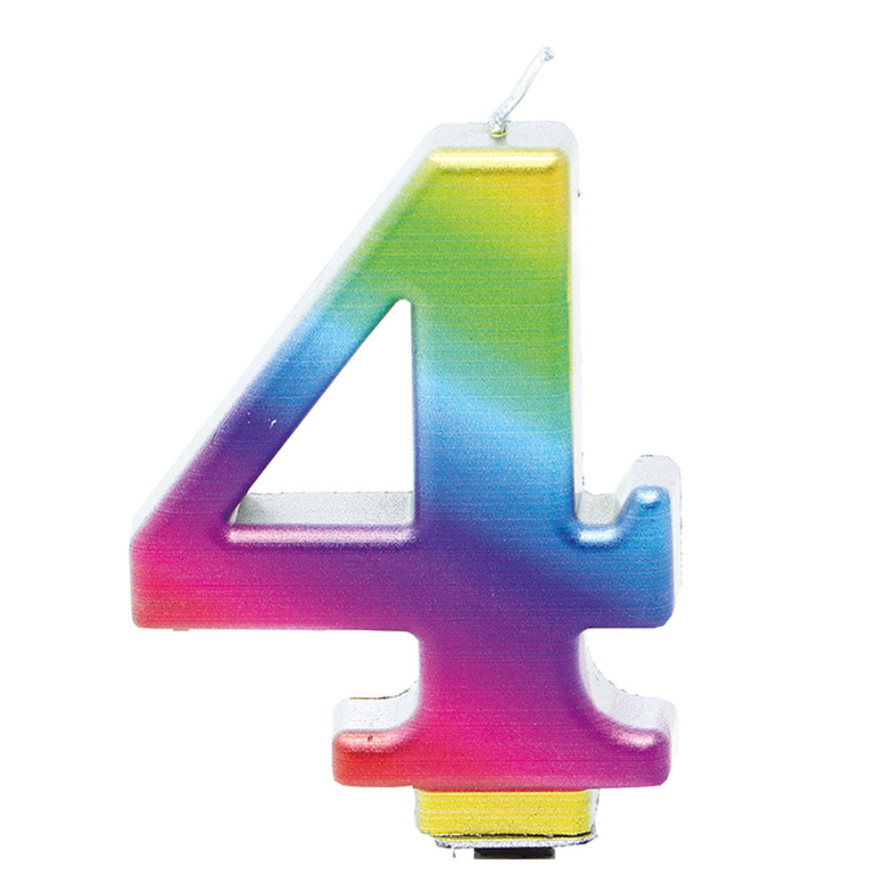 Vela Número 4 Rainbow 7 cm