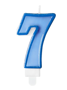 Vela número 7 color Azul 6cm