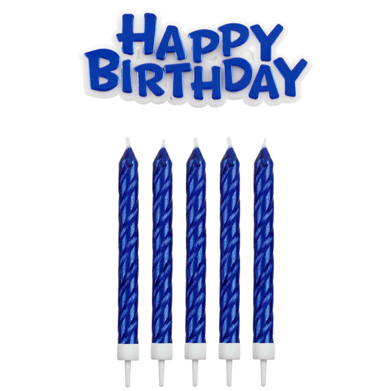 Velas Azules Happy Birthday