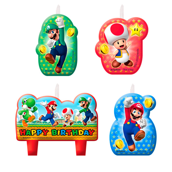Velas de Cumpleaños Super Mario