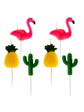 Set de 6 Velas de Cumpleaños Fiesta Tropical