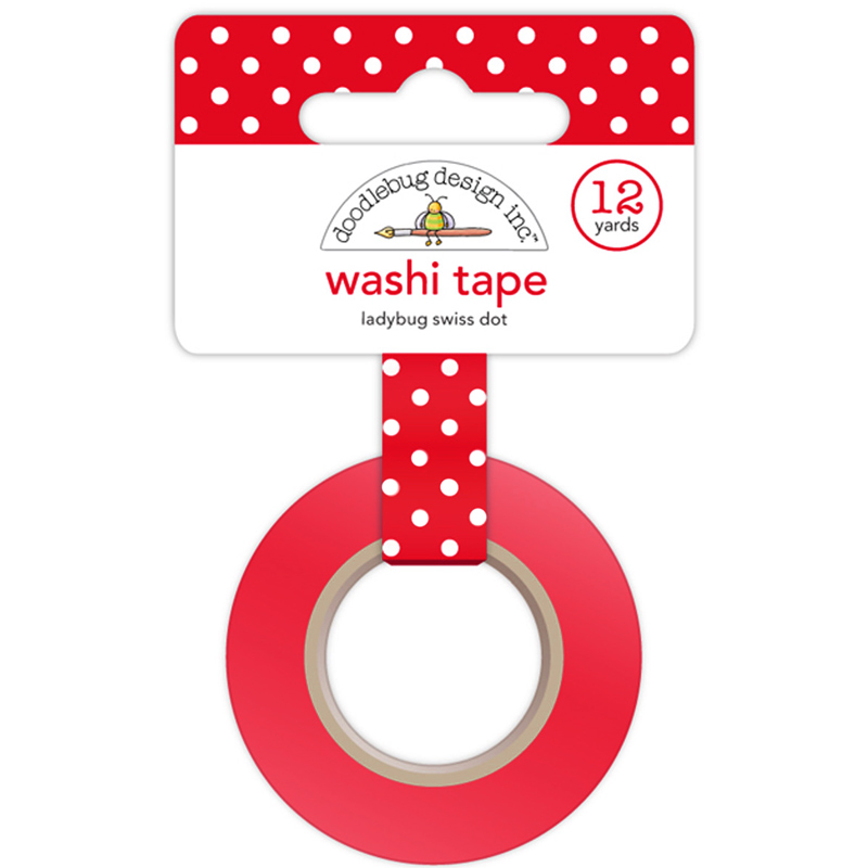 Washi Tape roja con lunares blancos