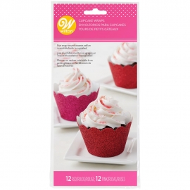 Wrappers para Cupcakes Rojo y Rosa Brillante