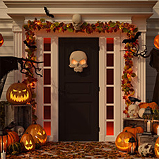 Decoración de Fiesta de Halloween Wisolt Banner de Decoración de Puerta de Halloween Decoración de Halloween Banner para el Hogar Interior Exterior Negro 