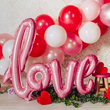 Decoración del día de San Valentín Fondo de fiesta de San Valentín  Corazones de oro rojo guirnalda de boda de papel Guirnalda de San Valentín  Decoraciones de despedida de soltera 